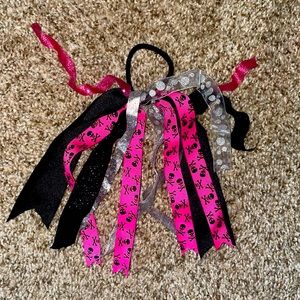 Y2K Pink & Black Skulls Hair Band